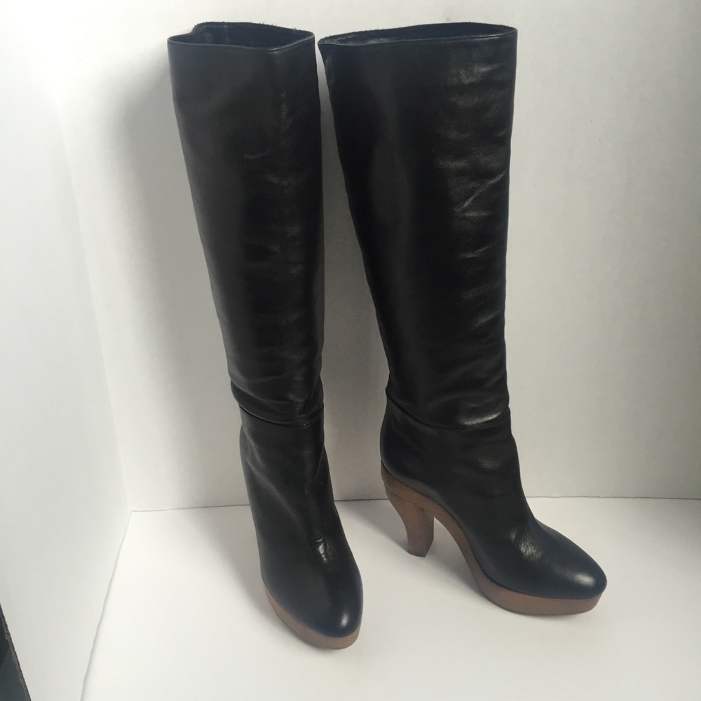 Marni tall clog leather knee high boots